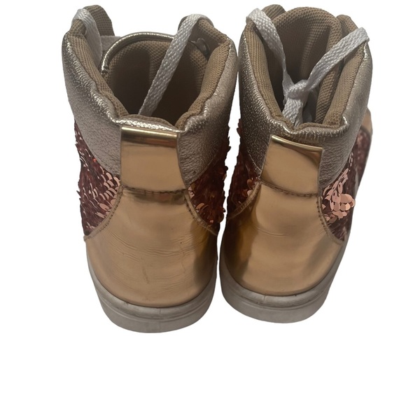 Capelli Rose Gold Glitter Hi Top Sneakers Size 3 - Picture 4 of 6
